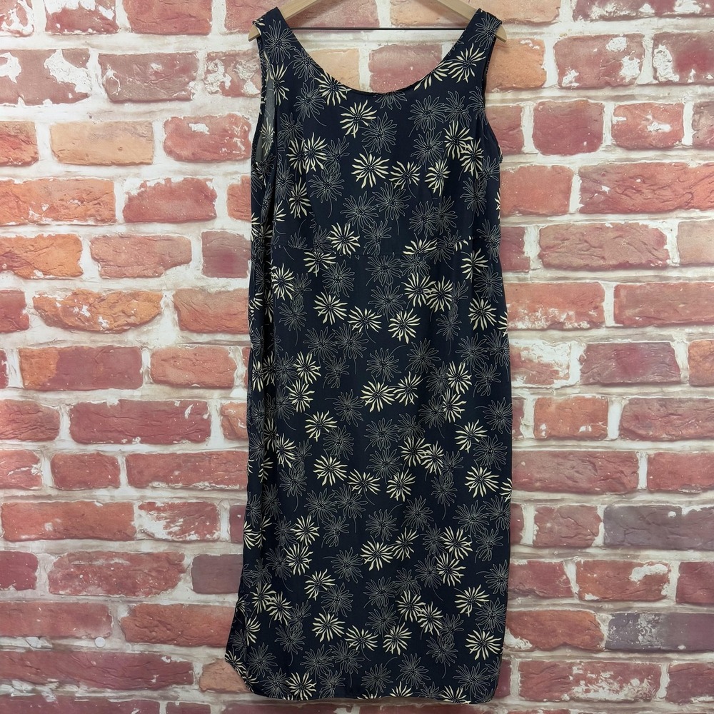 Vintage R&K Original Women's Dress Womens 16W Blue Cream Floral Midi